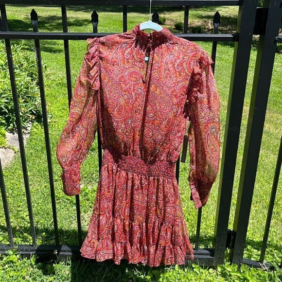 Misa Los Angeles Gianna Smocked Paisley Dress NWT - Picture 7 of 9